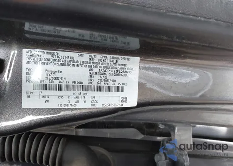 2015 Ford Focus Se из США, поврежденный, VIN 1FADP3F25FL268630